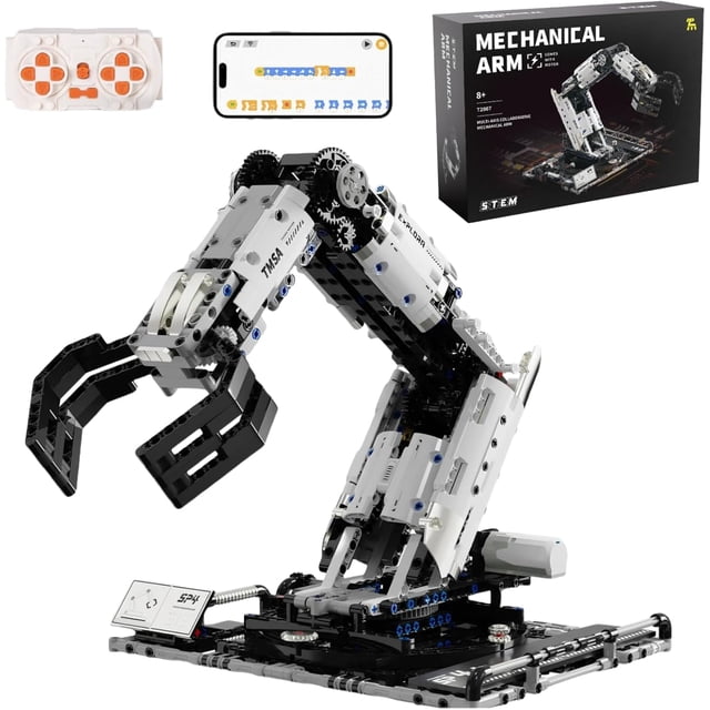Robotic Arm Building Blocks Set, Engineering Kits for Kids Age 8-12, Technic Coding Robot Toys for Kids Adults, 1029 Blocks STEM Education Projects Set, APP & Remote Control, Rechargeable Toy.