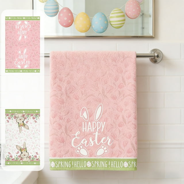 Easter Themed Decorative Kitchen Towels for Spring and Summer, Fresh and Stylish Hand Towels, Microfiber Tea Towels, 16x24 Inches, Suitable for Easter Decoration, 1 Pc