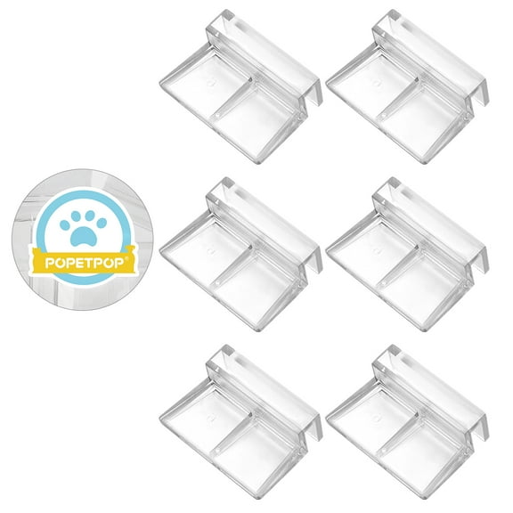 PAMINGONO 6Pcs Clear Acrylic Aquarium Cover Support Holder for Glass Tank Lid Clips 1.6x2x0.2in