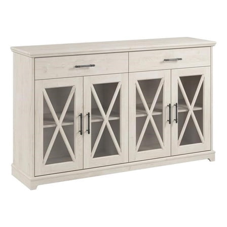 Bowery Hill Engineered Wood TV Stand for TVs up to 75" in Linen White Oak