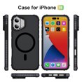 thumbnail image 5 of XG-Tech For Apple iPhone 16 (6.1) Shockproof Heavy Duty Case With Built In Camera Stand Kickstand Magnetic Cover Compatible With MagSafe Matt Black & Transparent Clear Slim Cover, 5 of 9