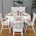 thumbnail image 2 of Pioneer Flower Floral Print Pattern Round Tablecloth 60"x60",Wrinkle Wipeable Table Cloth for Kitchen Dining Room Picnic Patio Party, 2 of 6