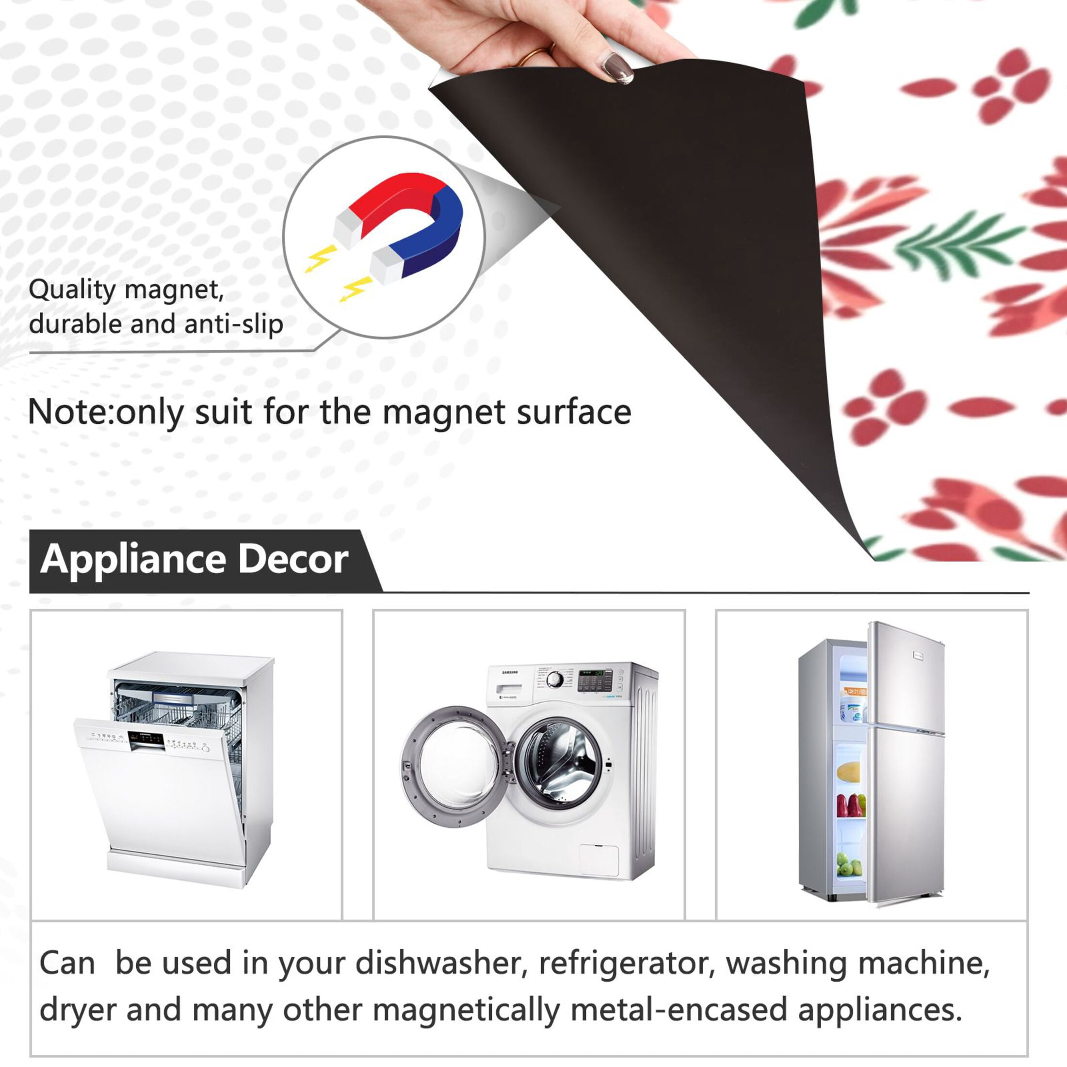 Dishwasher Magnetic Sticker 23x26 Inch Refrigerator Magnetic Sticker Washing Machine Magnetic Sticker Kitchen Panel Magnetic Sticker Home Decor Christmas Stripes