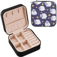 thumbnail image 2 of SKYSONIC Sheep Leather Jewelry Box,Portable Mini Jewelry Case Traveling Jewelry Organizer for Rings Necklaces Bracelets Earrings, 2 of 7