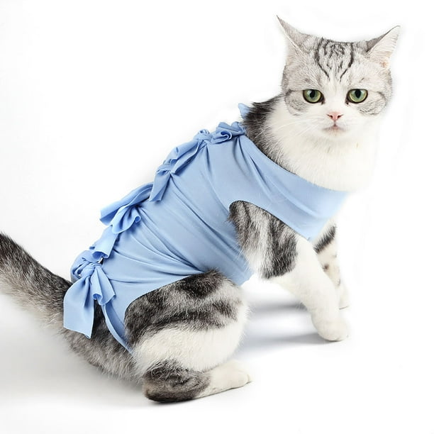 Traje de esterilización/castración para gatos, modelo impreso, traje postoperatorio para gatos, ropa para destete, ropa transpirable para mascotas, 1 Uds.