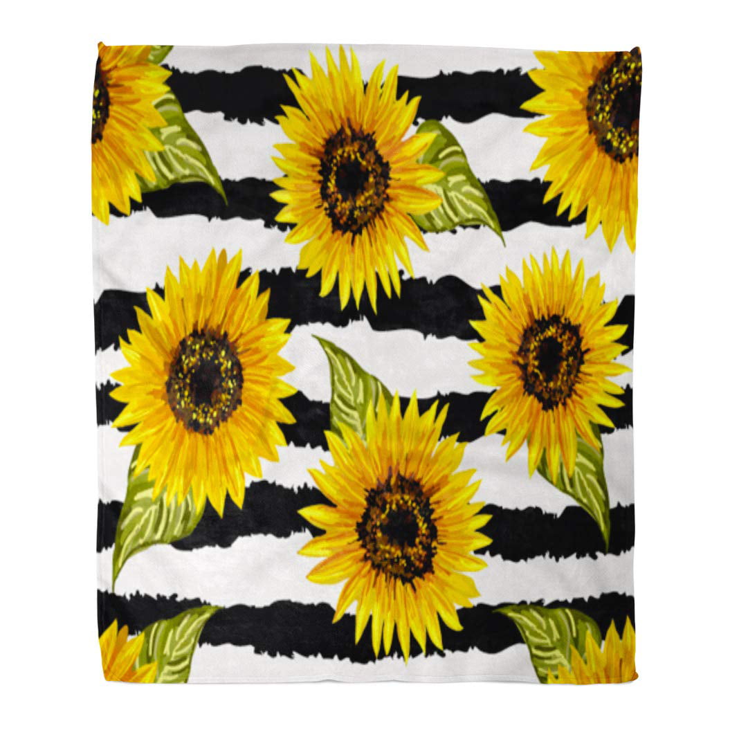 Fleece Throw Blanket Lovely Sunflower Soft Blankets and Throws for Sofa Bed Machine Washable 60x50 Inches