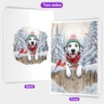 thumbnail image 2 of Playful Dalmatian Welcomes Winter Snowy Day with Cardinal Bird 5x7in Folded Greeting Card Dog Lover Single Note Card with Envelope - 2017, 2 of 5