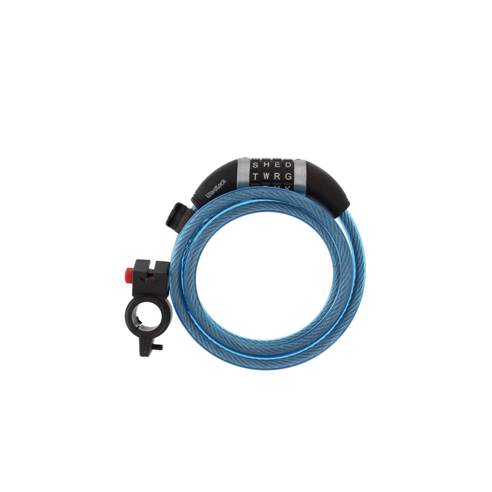 Bike Lock 4 Dial 10Mm 5Ft Blue