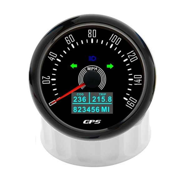 85mm GPS Speedometer With Antenna For Motorcycle Yacht Boat Car Waterproof Odometer 160MPH Speed Trip ODO COG 9-32V 7 Colors ,Universal Compatibility