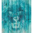 thumbnail image 2 of Animal Duvet Cover Set, Silhouette of a King Lion Tiger on Wooden Oak Planks Hippie Style Retro Image Print, Decorative 2 Piece Bedding Set with 1 Pillow Shams, Twin Size, Cadet Blue, by Ambesonne, 2 of 2