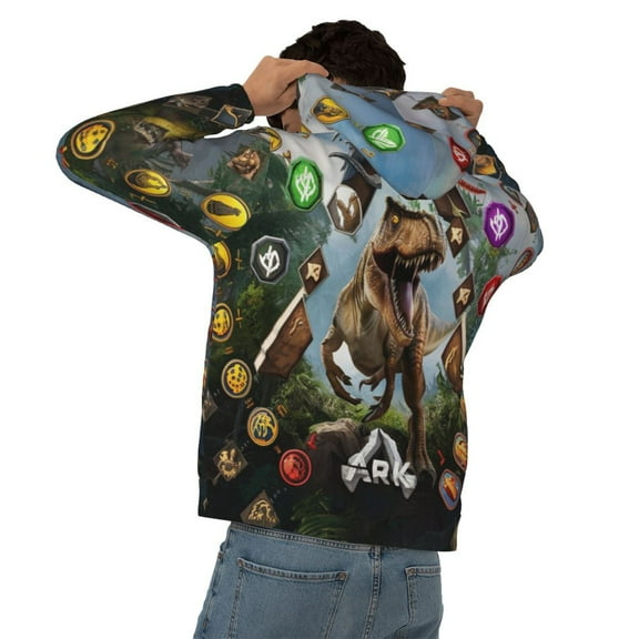 Unisex Ark Survival Pullover Hoodie Realistic 3d Print Graphic Hooded Sweatshirts With Pocket For Men Women