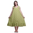 thumbnail image 1 of Bimba Vert Pâle3 Feuilles Florales et Chemises de Nuit en Coton Imprimées pour Femmes Robe Sans Manches Tenue de Nuit Robe Maxi X-Small, 1 of 6