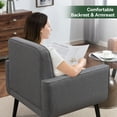 thumbnail image 5 of Modern Breathable Farbic Accent Chair with Arms, Upholstered Lounge Chair For Living room Bedroom Reading Home Office(1PC,Gray), 5 of 9