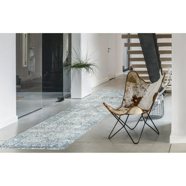 Alora Decor Lavish 2'7"x8' Medallion Beige/Gray/Rust/Blue Power-Loomed Area Rug