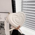 thumbnail image 5 of Yucurem Women Heart Shape Clutch Purse Underarm Bag Stylish Pu Tote Purse (White) Fashion shoulder bag (White), 5 of 10