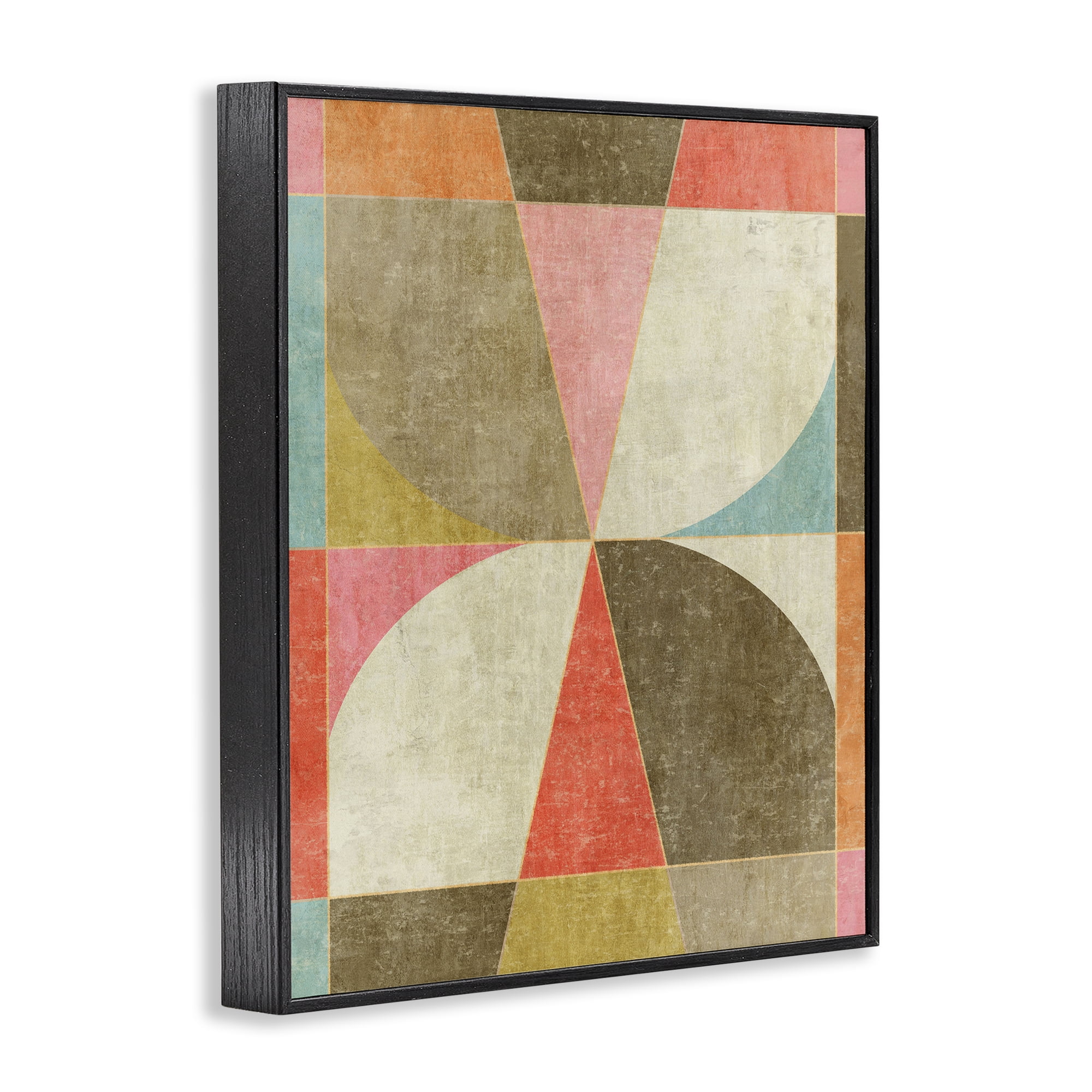 Stupell Industries Pinwheel Symmetric Shapes Black Framed Giclee Art, design by Suzanne Nicoll