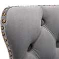 thumbnail image 2 of Gray Velvet Barstools with Hand - pulled Buttons and Rivets / Ideal for Kitchen, 2 of 6