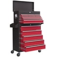 thumbnail image 1 of CoSoTower Coffre à Outils Roulant à 14 Tiroirs, Armoire de Rangement pour Outils Verrouillable avec Coffre à Outils Supérieur Détachable, Doublure de Protection, Rouge, 1 of 7