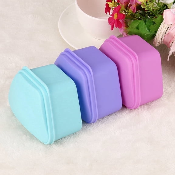 Vruelia Denture Bath Appliance False Teeth Box Storage Case Rinsing Basket