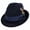 Navy Blue, variant on Blues Crushable Wool Felt Trilby Fedora Hat - XL - Black