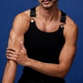 thumbnail image 2 of YLSDY Men's Ribbed Tank Top with Clip Suspenders, Retro Style Sleeveless Undershirt for Streetwear Black Free Size, 2 of 9