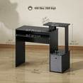 thumbnail image 3 of HOMCOM Computer Desk with Fabric Drawer & Keyboard Tray, Study Desk, Black, 3 of 10