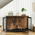 thumbnail image 1 of Meuble Cage pour Grand Chien de 37,4 Pouces, Meuble de Chenil pour Chien Robuste avec Roues, Base à Grille, Base Amovible, Table de Cage Décorative pour Chien, Niche Intérieure pour Entrée, Salon, 1 of 7