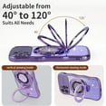 thumbnail image 5 of Dteck for iPhone 15 Pro Case with Camera Lens Protector, Love Heart with Rotating Ring Holder Stand Sparkly Phone Case for iPhone 15 Pro,Purple, 5 of 5
