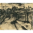 thumbnail image 3 of Konštantín Bauer 17x15 Black Modern Framed Museum Art Print Titled - Gorky Embankment in Kosice (1924-1927), 3 of 5
