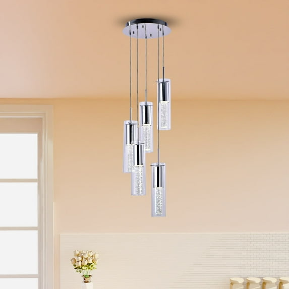 LAZZUR Midou 5 Light 14 in. Polished Chrome Pendant