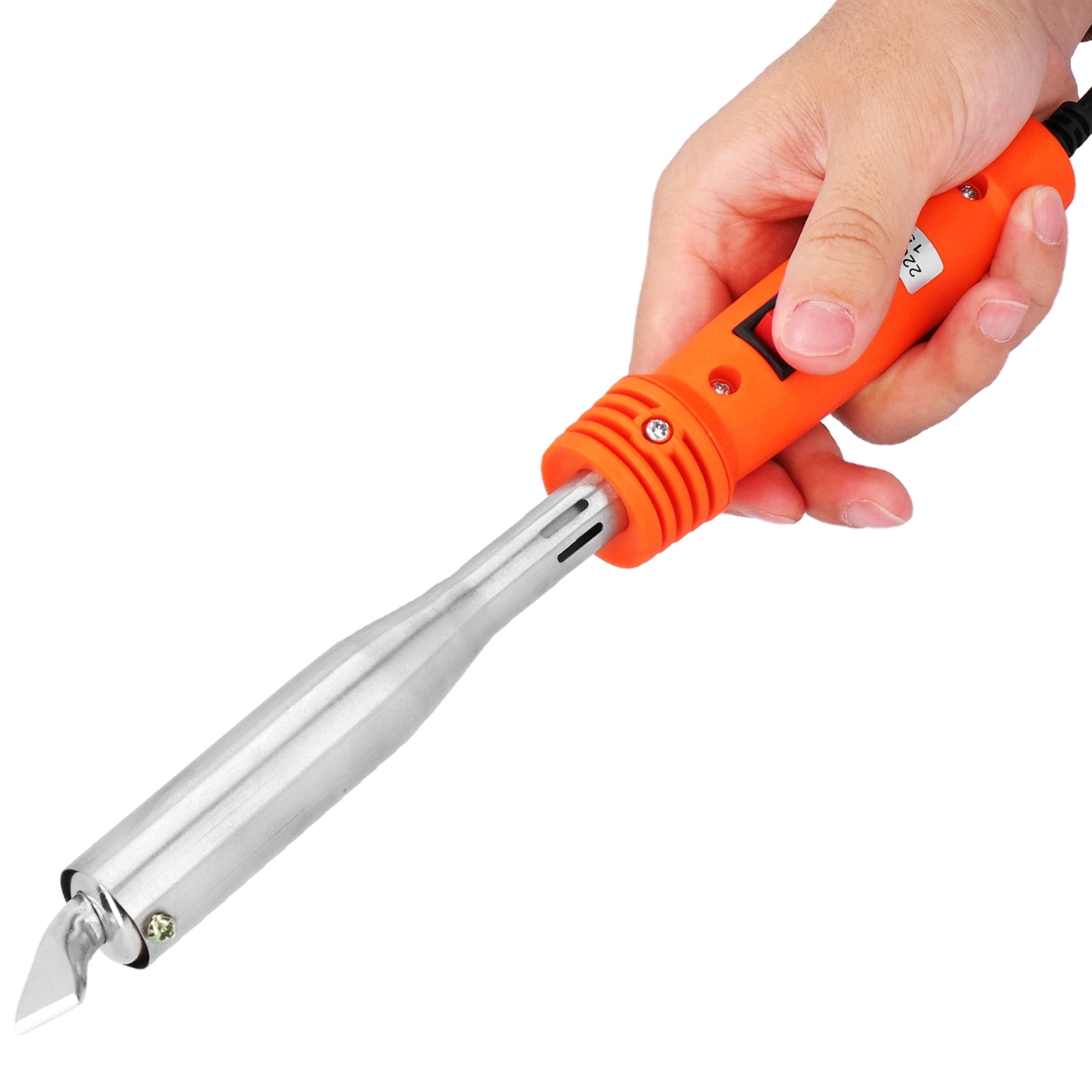 Suodoka 150W 220V Electric Soldering Iron with Elbow Tip & Power Switch, Heat-Resisting Handle Repair Tool, Orange/Silver, 12.0 in / 30.5 cm