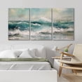 thumbnail image 3 of PixonSign Canvas Print Wall Art Set Coastal Ocean Wave Beach Watercolor Seascape Nature Wilderness Illustrations Modern Art Decorative Rustic Relax/Calm Colorful for Bedroom - 16"x24"x3, 3 of 5