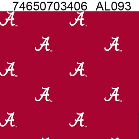- NCAA Alabama Cotton Single Logo Fabric, per Yard