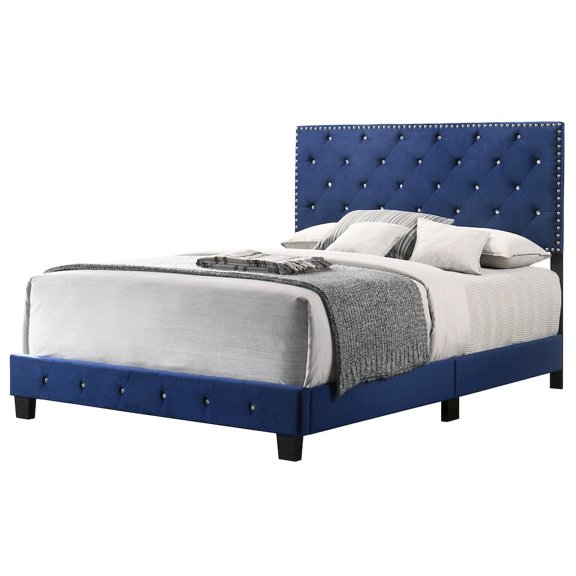 Glory Furniture Suffolk Queen Bed in Navy Blue Color