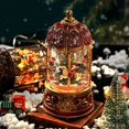 thumbnail image 2 of Caja de música de árbol de Navidad, carrusel de Santa Claus, bola de cristal, caja de octava, nieve flotante, regalo de cumpleaños, decoración de Navidad, 2 of 4