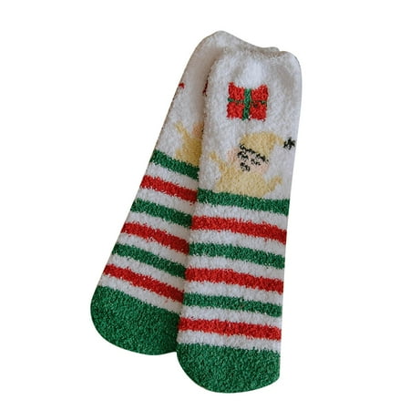 

Christmas Stockings Super Cute Warm Plush Soft Print Women s Christmas Ear Socks Socks Winter Socks