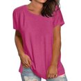 thumbnail image 2 of Womens T Shirts Short Sleeve Crewneck Loose Summer Spring Tops Short Sleeve Oversized T Shirts Fashion Basic Casual Tee Clothes 2025 Trendy, 2 of 4