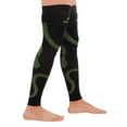 thumbnail image 5 of Mojo Compression Footless Thigh High for Men & Women 20-30mmHg Black/Green, X-Large, 5 of 9