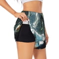thumbnail image 3 of Lsque Turtle In Jungle Waterfall Printed Women's Running Shorts with Liner Pockets,Elastic Quick Dry Workout Athletic Gym Yoga Shorts,Womens High Waist Shorts-XX-Large, 3 of 9