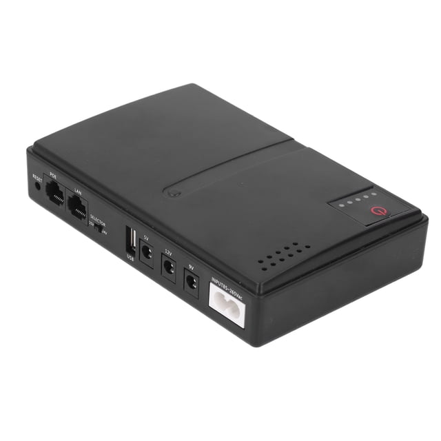 Mini Fuente de Alimentació en Interrumpida ups Compacta de Respaldo de Batería para Cámaga de Enrutador Domémico 36W 5V 9V 12A 2A Salida de CC Batería de Respaldo Incorporada