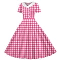 thumbnail image 2 of YuXingFu Dresses for Women 2026 Mid-Length Plus Size Womens Dress Short Sleeve Solid Color Casual Summer Hot Pink XXL, 2 of 6