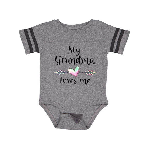 Inktastic My Grandma Loves Me- Heart Grandchild Boys or Girls Baby Bodysuit