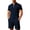 Navy, variant on CharmCyan Men’s Short Sleeve Zipper Polo Shirt and Drawstring Shorts Set Casual Two Piece Outfit Lightweight Breathable Fabric Black L