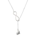thumbnail image 1 of Delight Jewelry Silvertone Small ''Lil Sister'' Heart with Clear Crystal Silver tone Elegant Infinity Lariat Necklace, 1 of 4