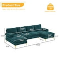 thumbnail image 2 of UBesGoo Modern & Contemporary Sectional Sofas, U Shaped Chenille Fabric Couch with Double Reversible Chaise Lounges, 110" W Blue-Green, 2 of 10