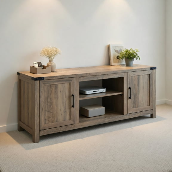 YYAo TV Stand, Television Console Table,Entertainment Center, Electric Fireplace TV Stand with Storage Cabinets for TVs up to 70 Inch (Does Not Include Electric Fireplace) -Natural