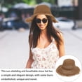 thumbnail image 5 of 1 sombrero de paja transpirable de ala ancha para mujer y niña, resistente al sol., 5 of 5