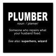 thumbnail image 1 of DistinctInk Custom Bumper Sticker - 8" x 8" Decorative Decal - Black Background - Plumber Definition - Fix What Your Husband Fixed, 1 of 2