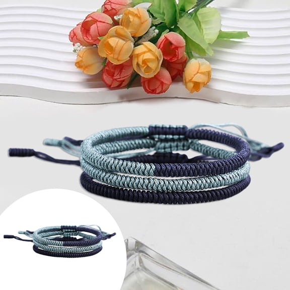 Handmade Tibetan Knot Bracelet Adjustable Braided Rope Luck Charm Friendship Wristband for Women Men