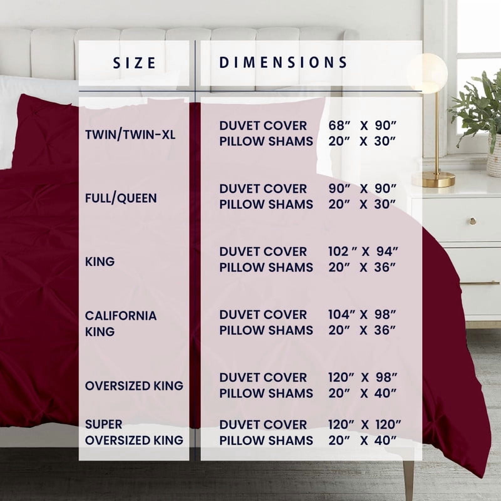 Kotton Culture 600TC 1Pc Pinch Pleated Duvet Cover Only 100% Egyptian Cotton (Burgundy, Twin)